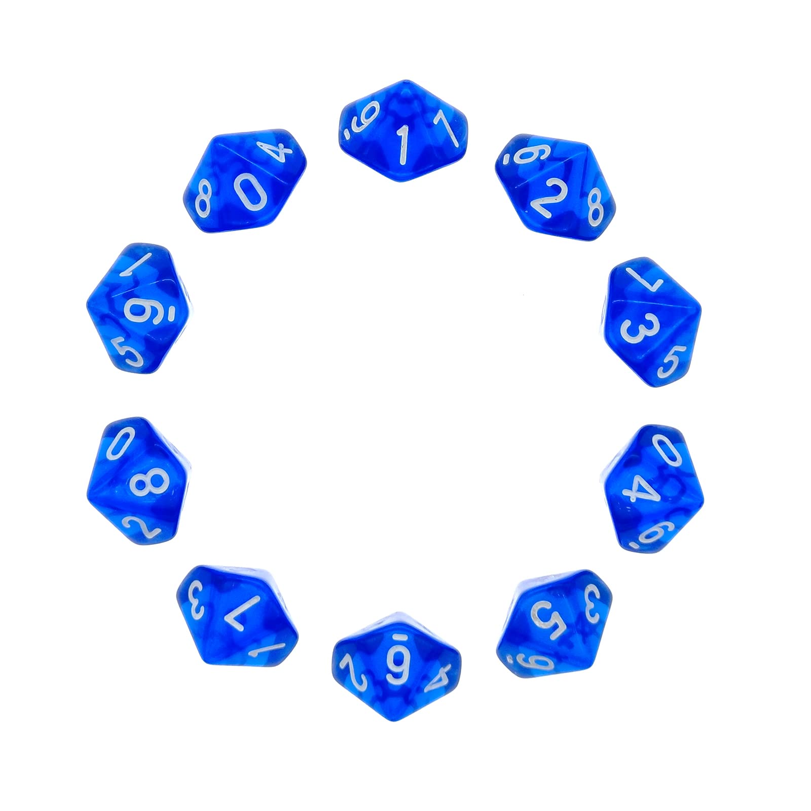 MIPIACE Set De 60 Dados Poliédricos – 10 Y 20 Caras En Colores Brillantes Y Perla Para Juegos De Rol Y Mesa