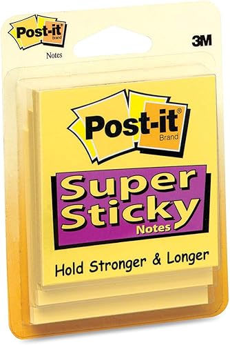Post-it - Notas superadhesivas, 3.0 x 3.0in, 3 almohadillas, 2 x el poder de pegar, amarillo canario, reciclable (3321-SSY) Post-it - Notas superadhesivas, 3.0 x 3.0in, 3 almohadillas, 2 x el poder de pegar, amarillo canario, reciclable (3321-SSY)