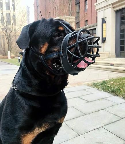 Miniatura 4 de Mayerzon Bozal para perro, cesta de silicona transpirable bozal para perros para antiladridos y antimasticación