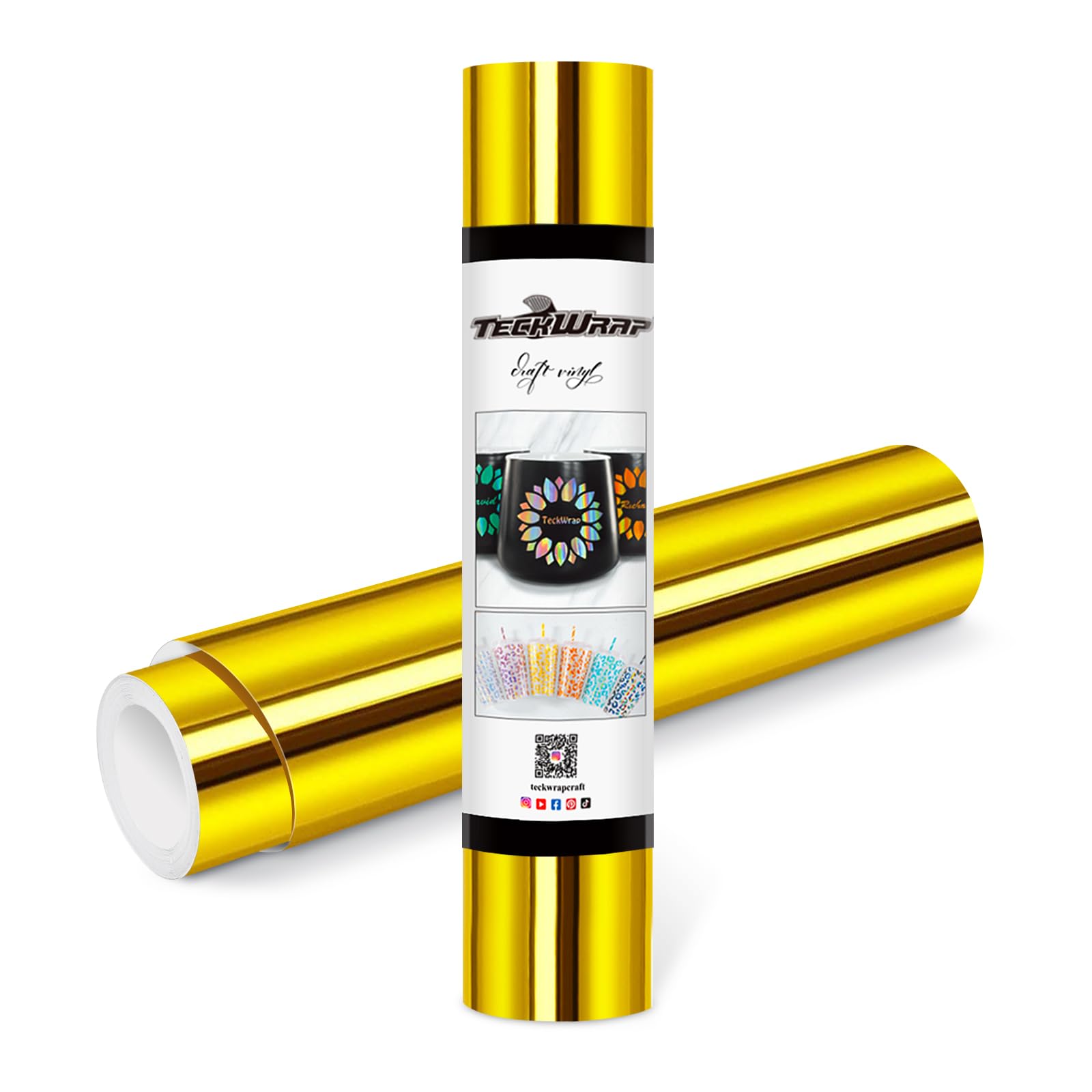 TECKWRAP Gold Chrome Permanent Adhesive Vinyl 30.5cm x 310cm