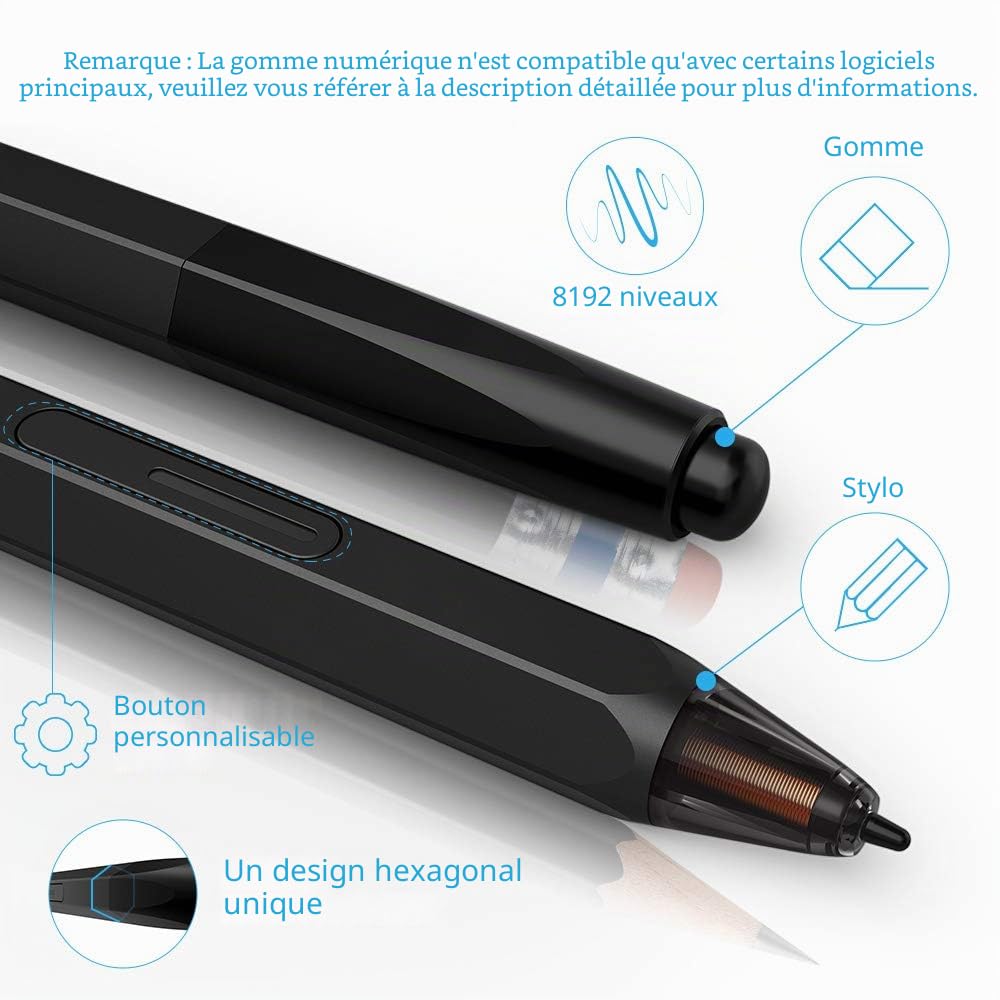 XP-Pen Artist 12 Tablette Graphique avec Ecran 11.6 Pouces à Stylet Passif 8192 Niveaux Acompagnée avec 6 Raccourcis et 1 Barre Tactile - Compatible avec Windows et Mac