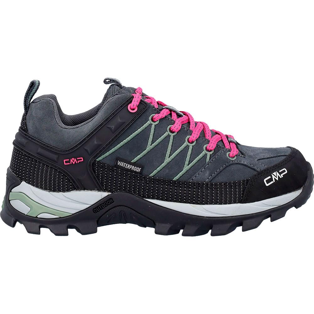 CMP Women's Rigel Low Wmn Trekking Shoes Wp Hiking, Antracite-Mineral Green, 5.5 UK