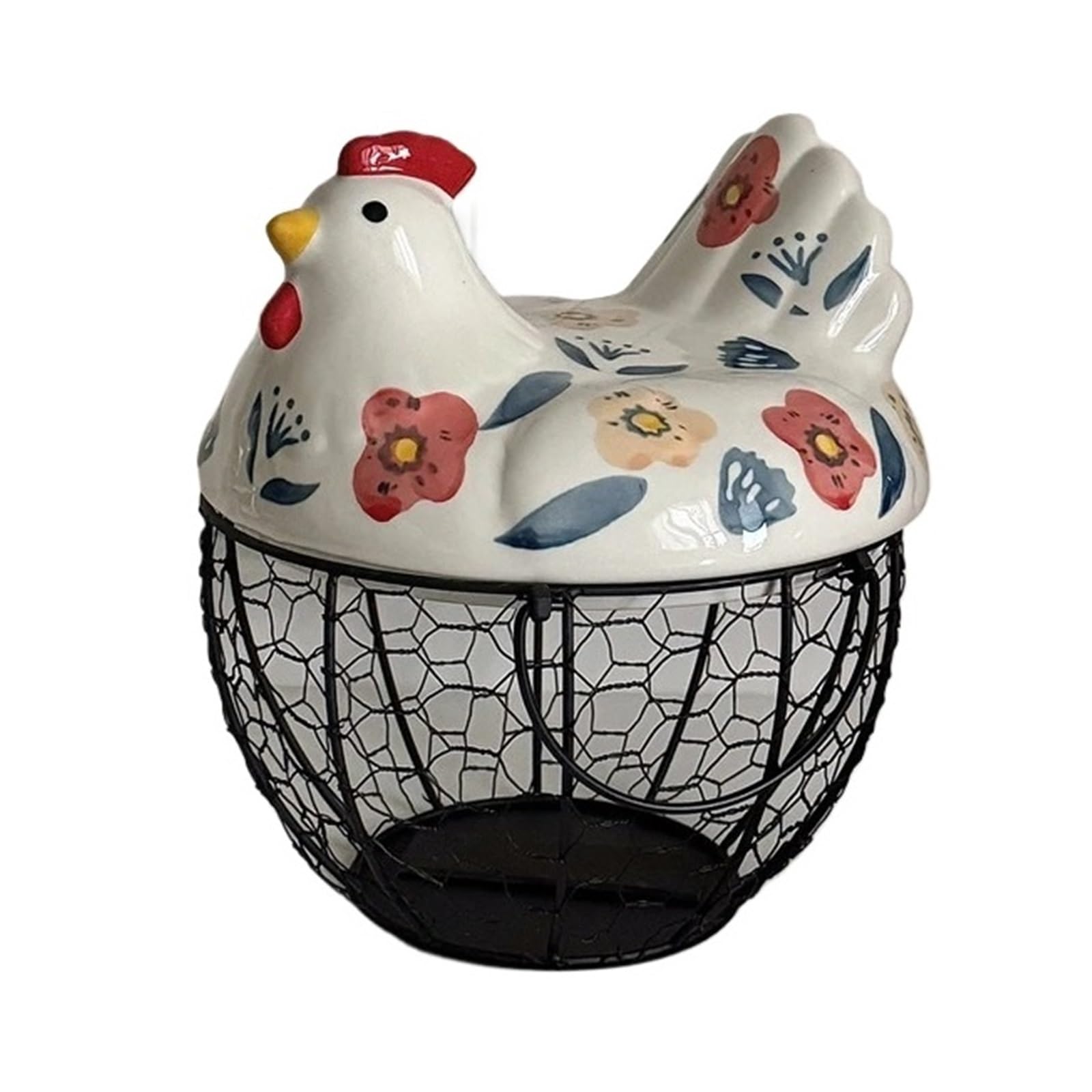 egg basket, Holds 20-25 Eggs, Egg Holder, Organizer Case, Container Basket(White Flower Basket)