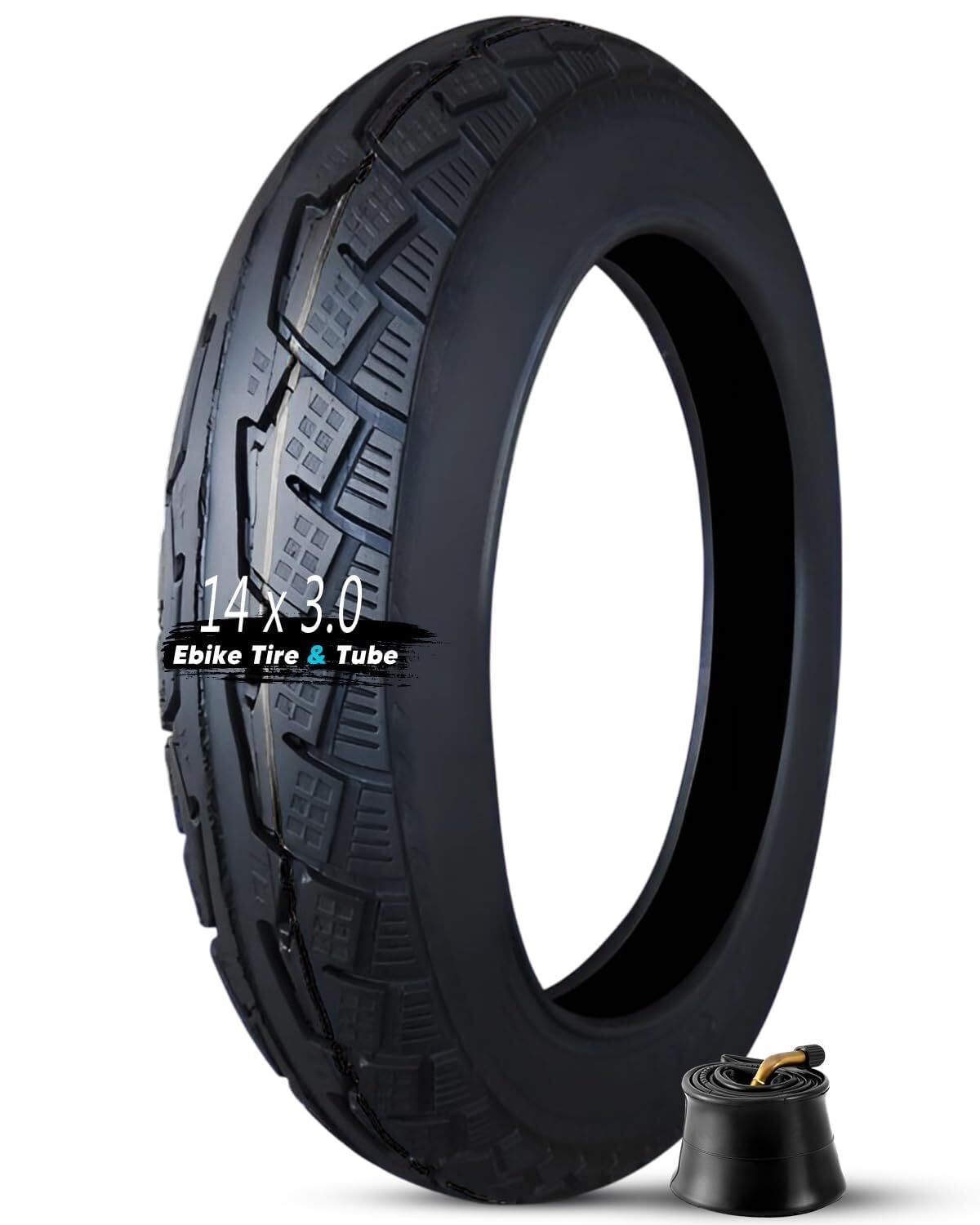 14x3.0 Zestaw Opon i Dętek z Zagiętym Wentylem 14x3.00 76-254 Opona Rowerowa Szosowa Komora Powietrzna z Zagiętym Wentylem 14x3 Opona Pneumatyczna go Jazdy w Każdym Terenie