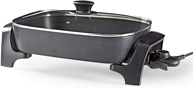 Ex-Pro 7L Non Stick Electric Skillet Frying Pan Cooker, 40cm XXL Multi Function with Cool Touch Handles and Thick Cast Aluminium Body, 2200W