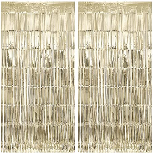 Image of Crackles Matte Finish Metallic Curtains for Birthday Party Photo, Backdrop and Wedding Decor (Matte Finish Gold) Pack fo 2