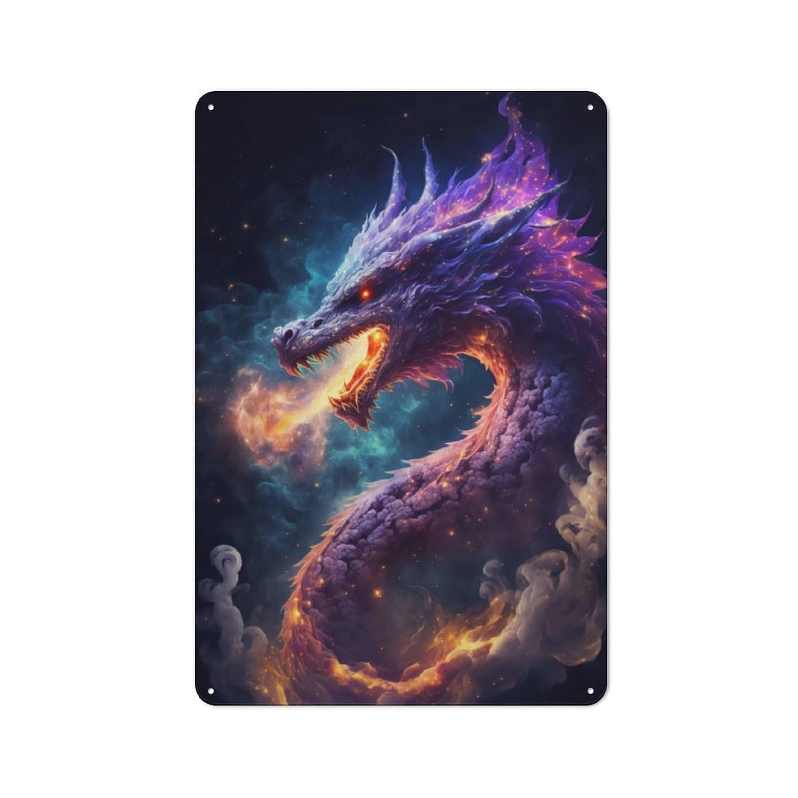 Junmoney Elder Dragons Galaxy For Garden Room Or Summerhouse, Vintage Tin Sign 30X20cm, A Metal Wall Feature For Garden Rooms And Summerhouses