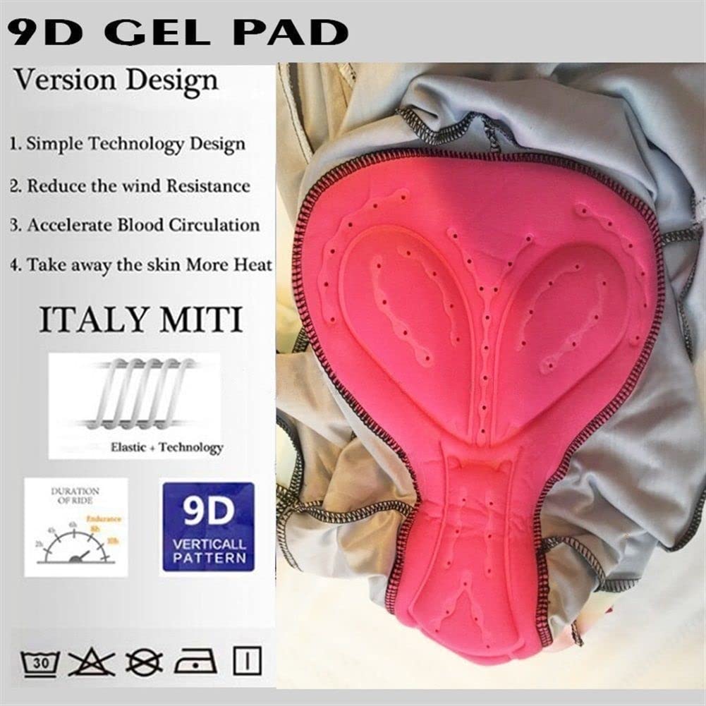 Triathlon-Anzug-Frauen-Rad-Anzug einteiliger Kurzarm mit 9D-Gel-Pad-Tasche Schnelltrocknende Sportbekleidung-Rad-Sets (Color : 04, Size : Large)