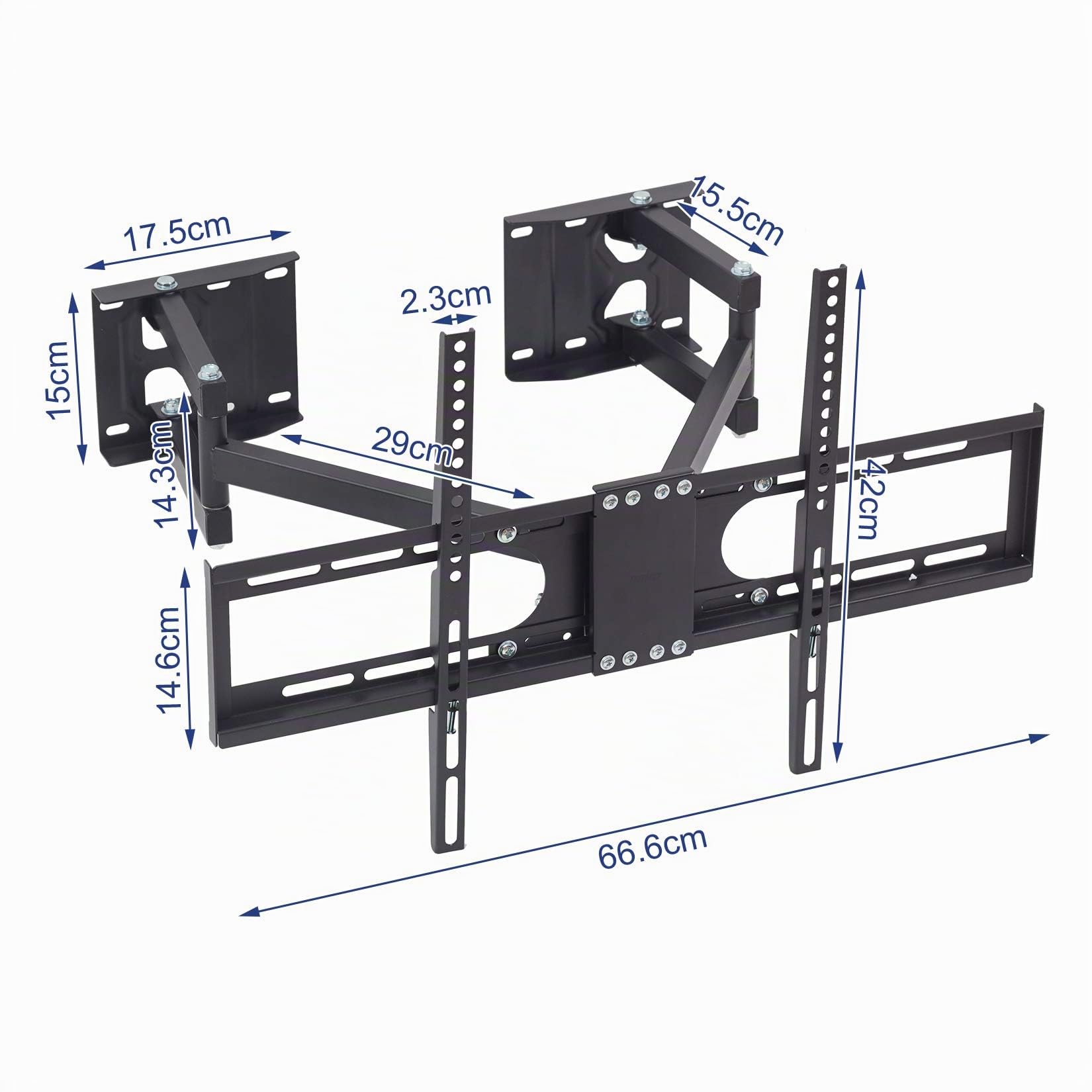 UNHO Support TV Mural Angle: Support TV Mural Fixe pour Écrans LED LCD Plasma 32-65 Pouces Inclinable et Orientable Meuble TV Support Mural Angle Charge Max 45kg VESA Max 400x600mm