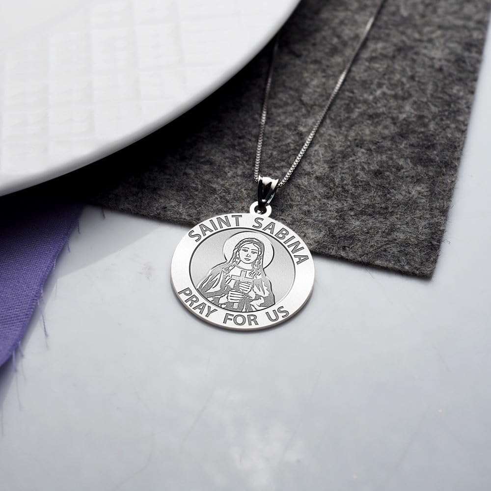 PicturesOnGold.com Saint Sabina Religious Medal - 2/3 Inch Size of Dime, Sterling Silver - Image 6