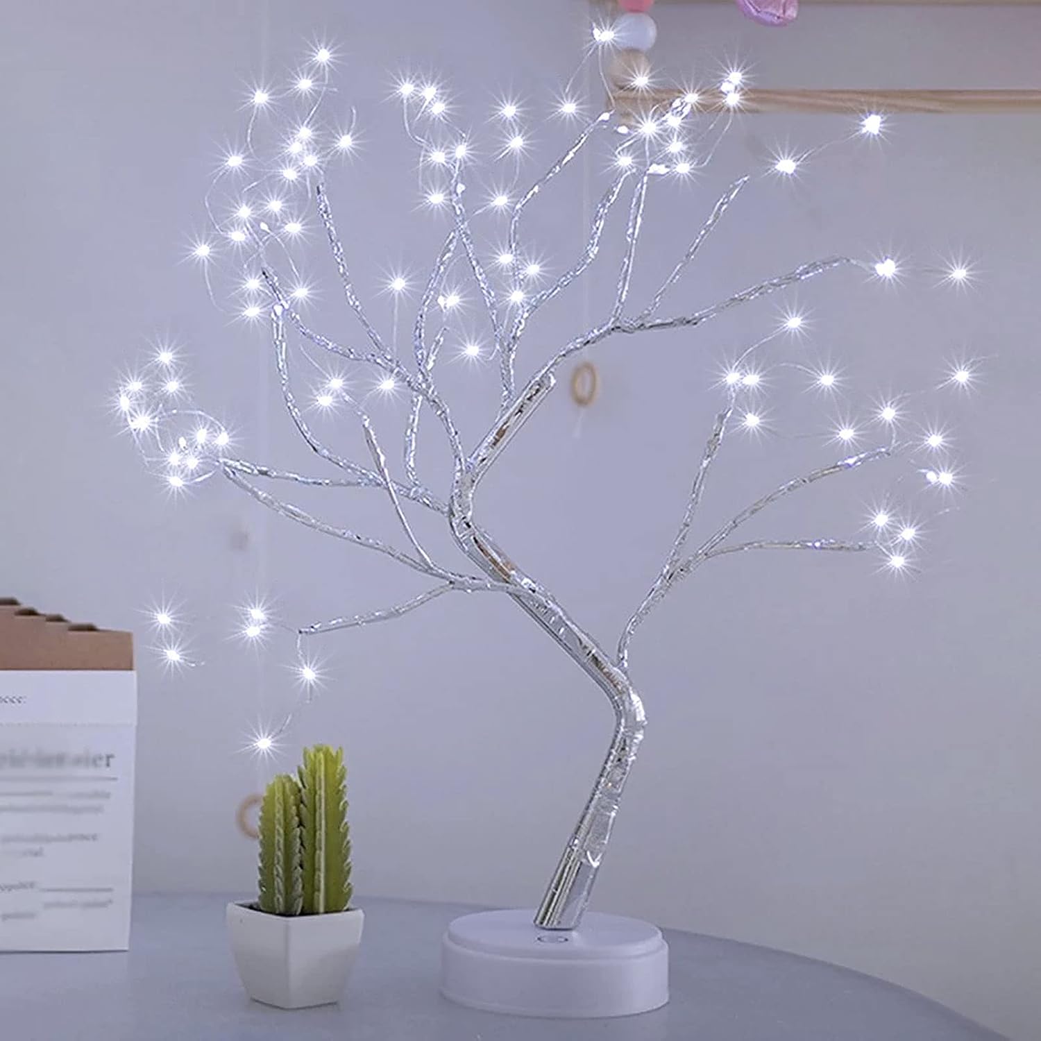 JMEXSUSS Bonsai Tree Lamp Indoor Room Decor, Artificial Tree Lights Battery/USB Operated, Spirit Tree Lights for Bedroom, Livingroom, Wedding, Christmas, Birthday, Party Decor(Cool White)
