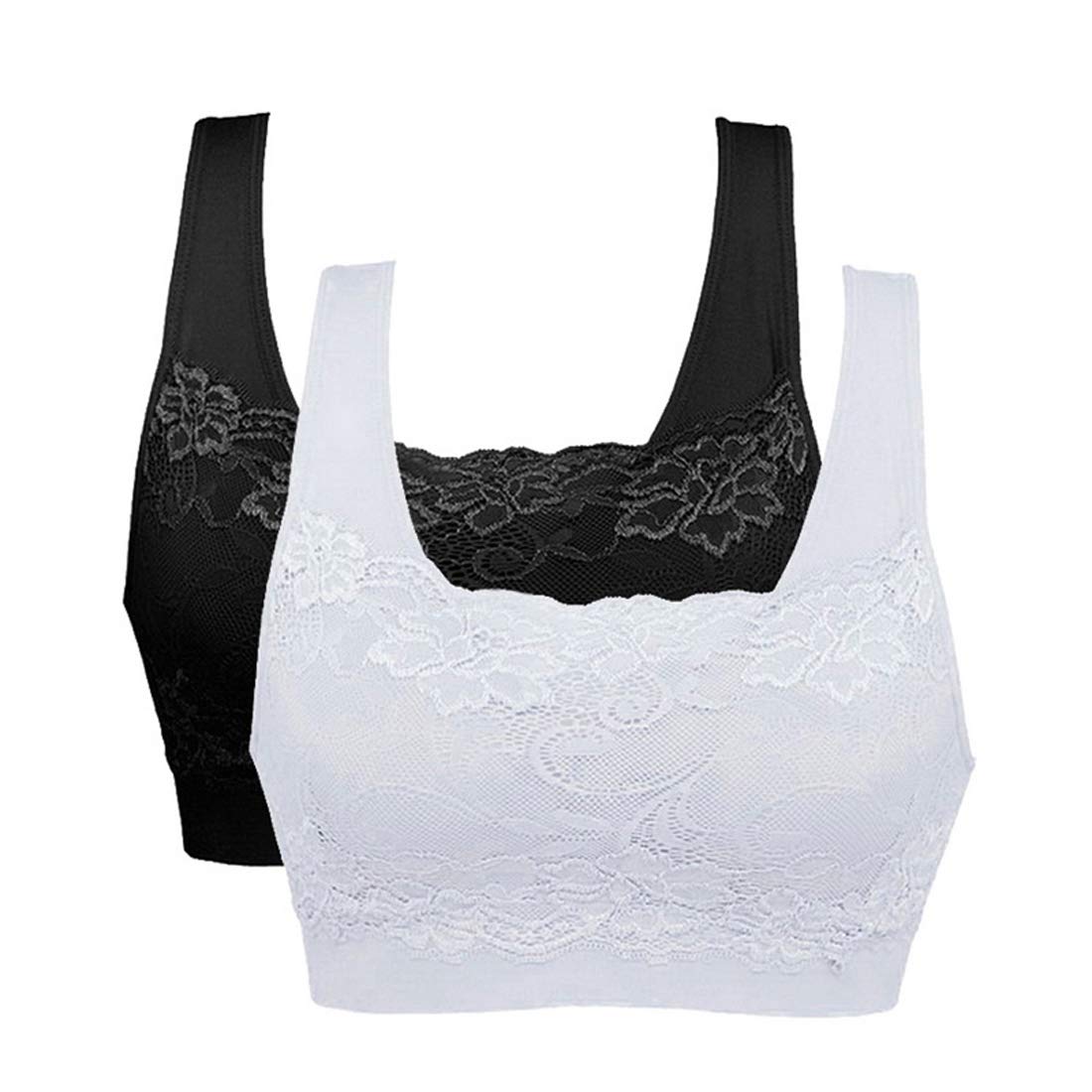 Litthing 1/2/3 Piezas Sujetadore Deportivo Encaje Sexy Transpirable Confort Mujer Brasieres Deportes de Yoga sin Costuras