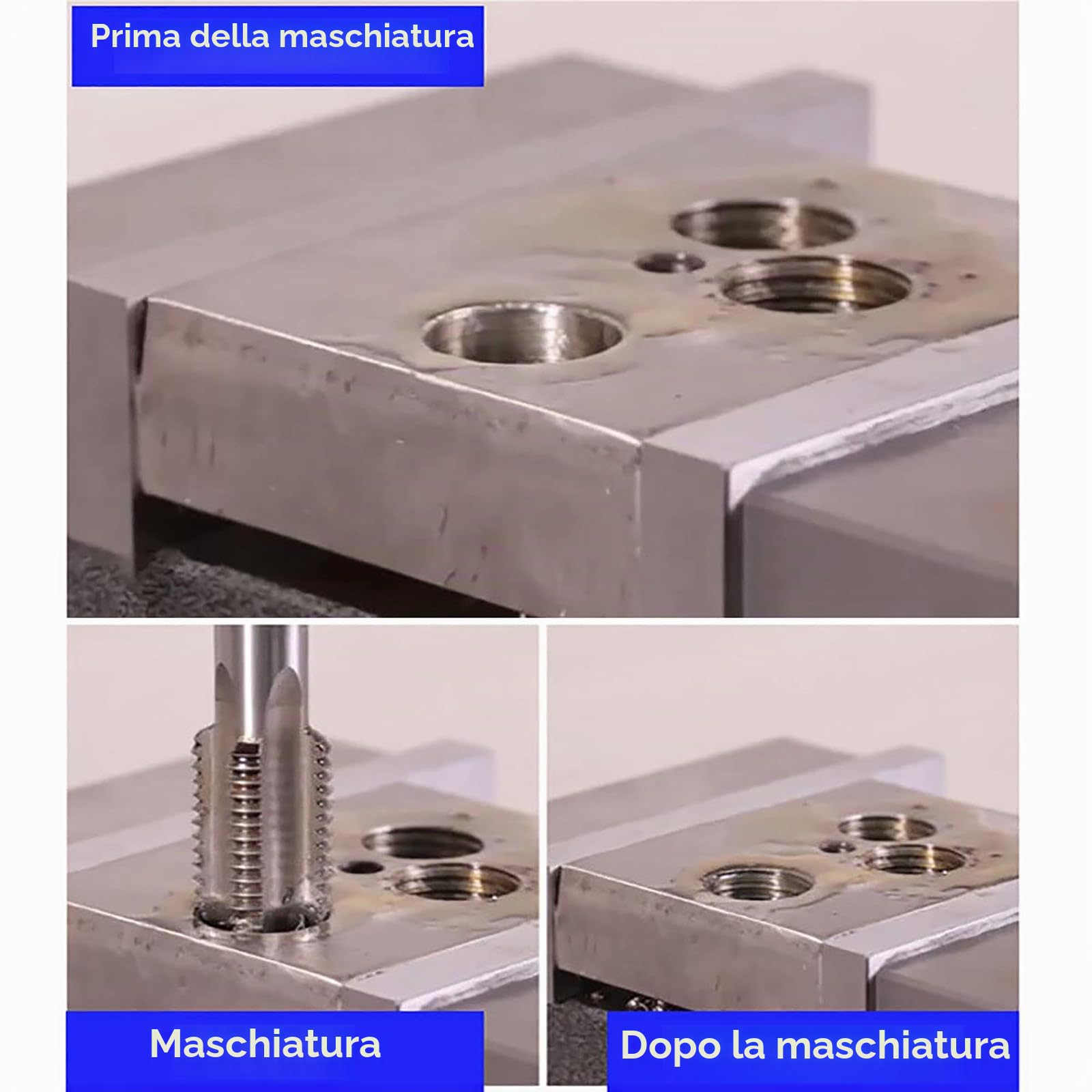 Maschiatrice Pneumatica M3-M12, Maschiatrice Pneumatica A Testa Autobloccante, velocità Regolabile, per Maschiatura Acciaio, Ferro, Rame, Alluminio, Plastica