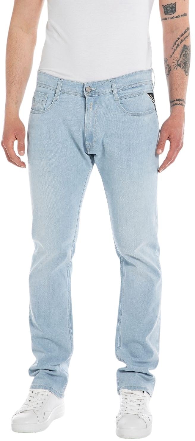 Replay men's jeans with power stretch, blue (Superlight Blue 011), 27W / 30L