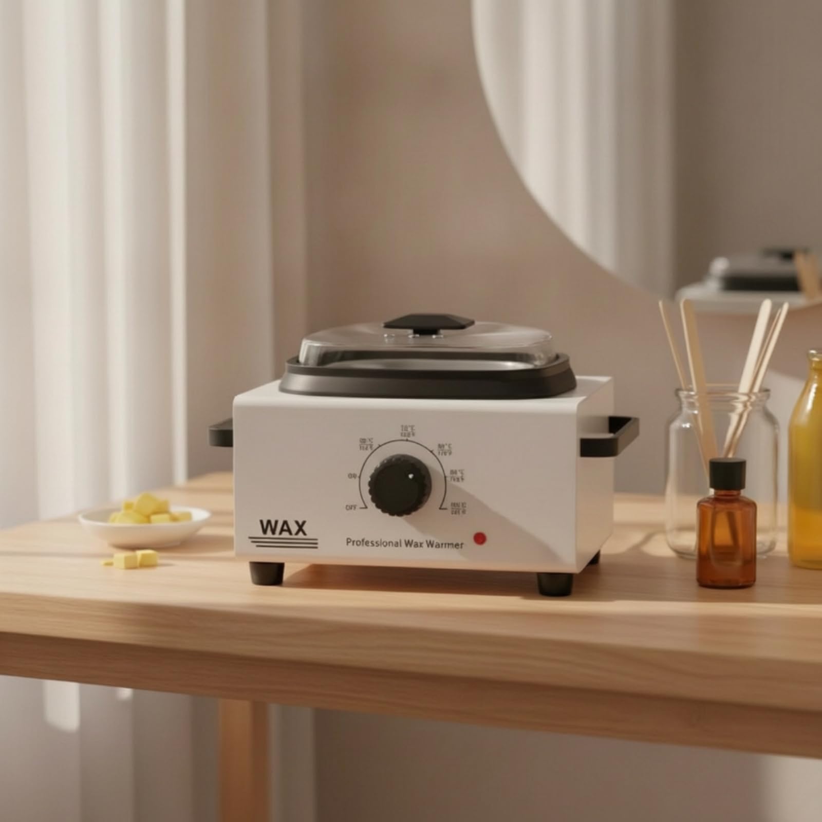 Calentador de ceras con olla extraíble, temperatura ajustable, calentador depilatorio de una sola olla, aparato fácil de usar para esteticistas
