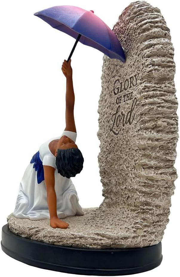 African American Expressions Glory of The Lord Figurine – 8.25” Black Resin Statue, Inspirational Christian Home Décor, Faith-Based Collectible Figurine for Women, Mother’s Day Present for Mom