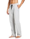 Men's Sweatpants Yoga Lounge Cotton Pajama Pants Casual Open Bottom Straight Leg Stretchy Sweat Pants with Pockets