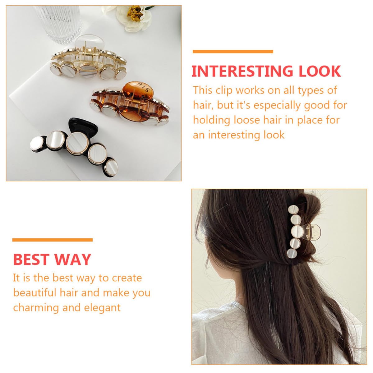 Healeved 9piezas De Pelo Para Mujeres Clip De Garra Elegante y Simple Aleatorios Para Peinados Casual y Modificaciones De Cabello