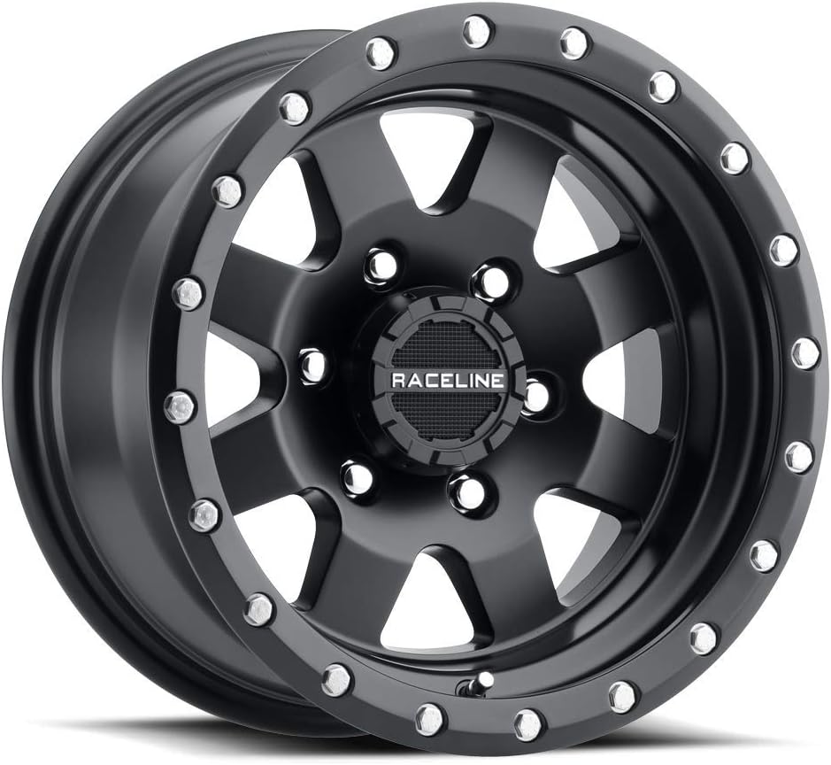 Raceline Wheels Aluminum Trailer Wheels 935B DEFENDER TR Satin Black Finish, 15X5" 5X114.3 Bolt Pattern 0mm Offset/(3"B/S), 8 Spoke Design, Utility, Boat Trailer Automotive Wheels