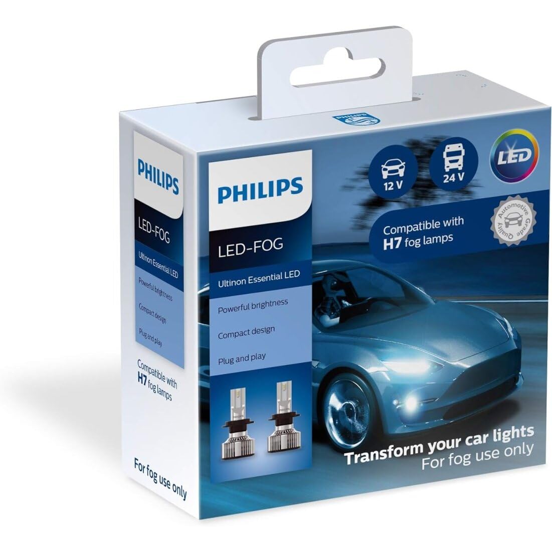 Philips Automotive Lighting H7 Ultinon Essential LED Fog Lights, 2 Pack