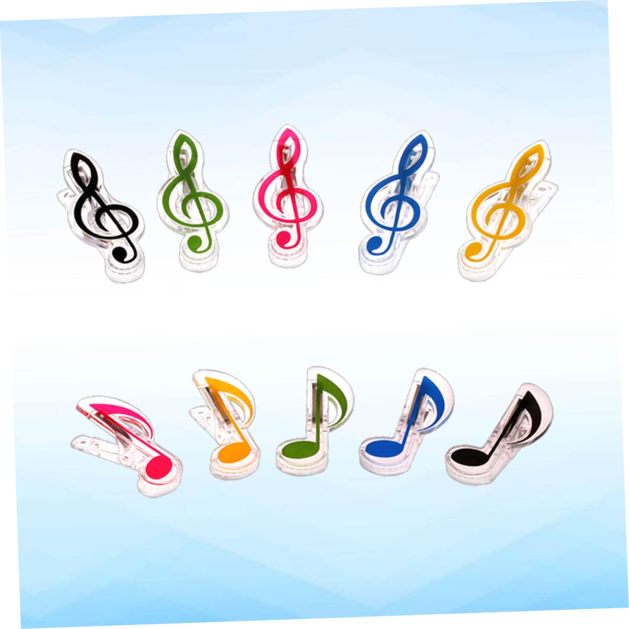 10pezzi Note Musicali in Plastica Supporto per Spartiti per Pianoforte Impugnatura in Plastica Note Musicali Colorate Uso Durevole