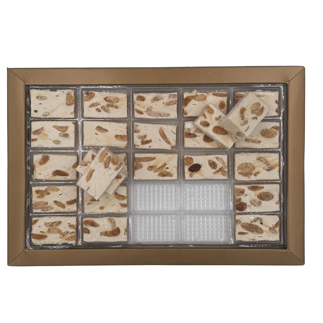 Suprem Nougat | Nougat tendre de Montelimar Artisanal | 25 Nougateaux souples en conserve transparente | Miel de lavande amandes et pistaches | Produit français traditionnel | 250g