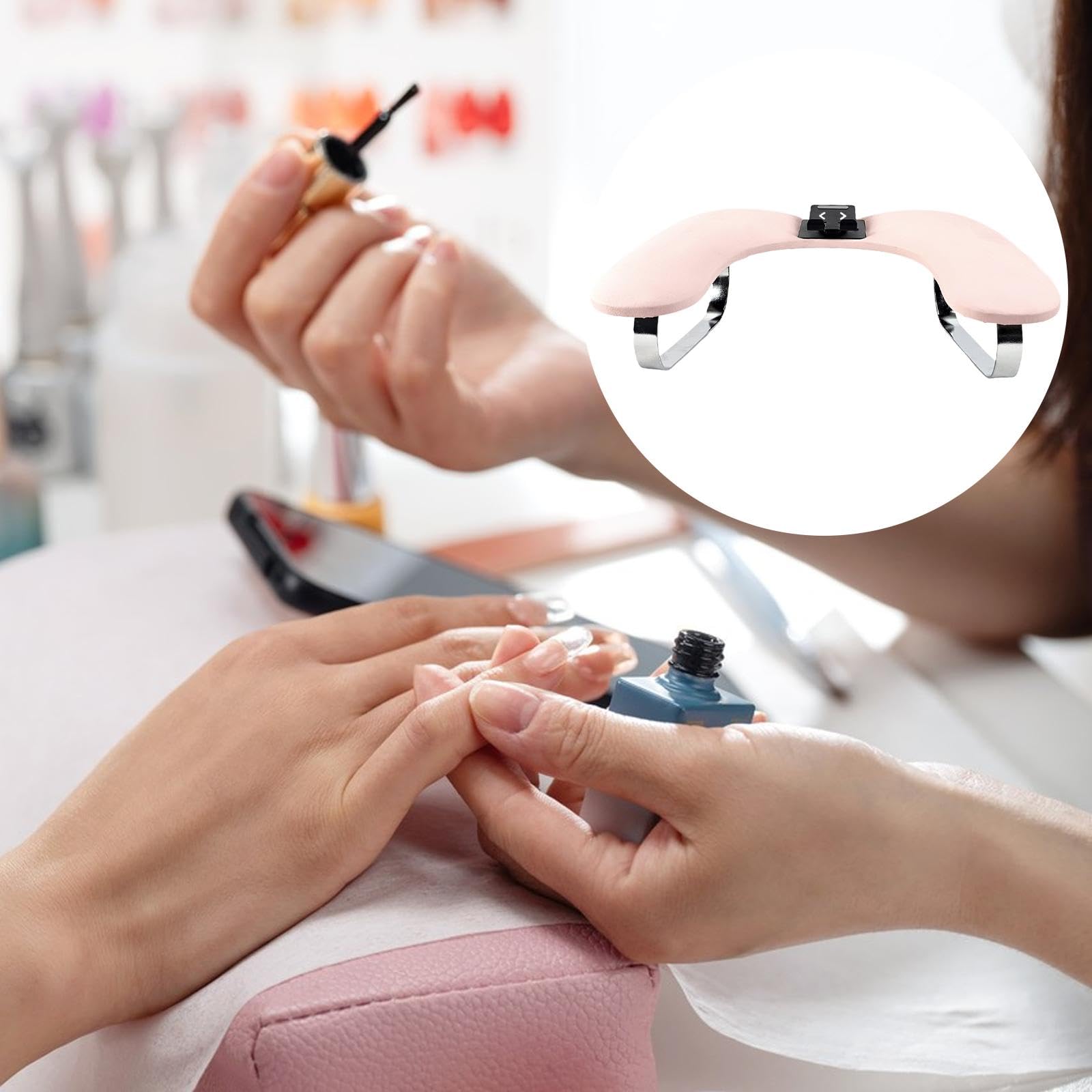 Poggiabraccia per Manicure, Cuscino Morbido per La Mano, Poggiabraccia Elegante con Supporto per Telefono, Cuscinetto per Unghie per Estetiste, Rosa