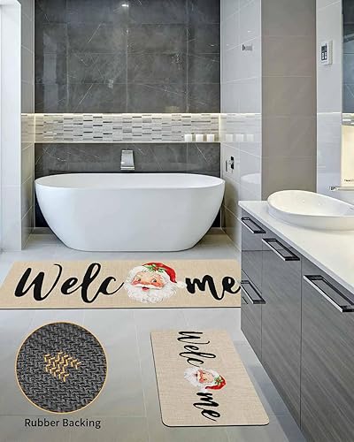 Miniatura 5 de Tapete de baño de Santa para bañera, antideslizante, de secado rápido y absorbente, tierra de diatomeas, fregadero de ducha para dormitorio, cocina,