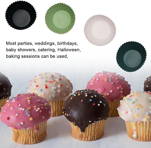 Miniatura 5 de 24 forros de silicona para cupcakes, tazas de silicona para hornear, forros reutilizables para magdalenas, resistente al calor, caja redonda