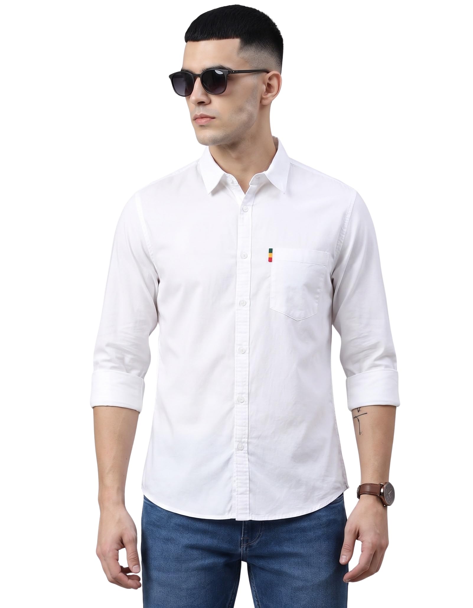 Men's Plain Casual Shirt | Cotton Blend Soft & Breathable Fabric | Full Sleeve Comfort Fit Stylish Solid Shirts for Office-image-40