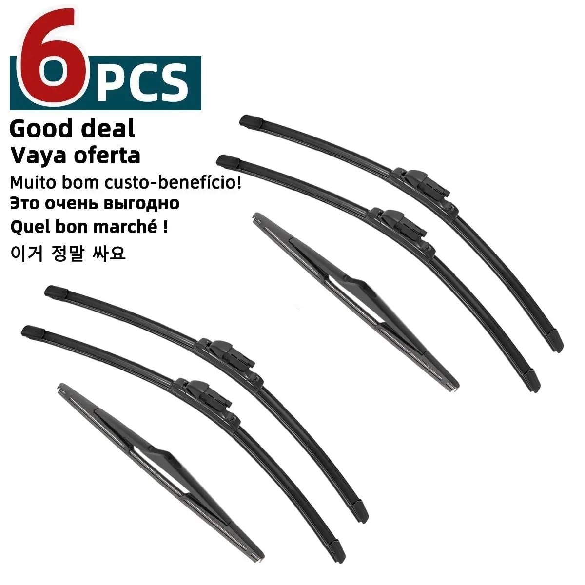 zestawy wycieraczek Pasuje Do Pe&ugeot 3008 Piór Wycieraczek Samochodowych(6PCS)