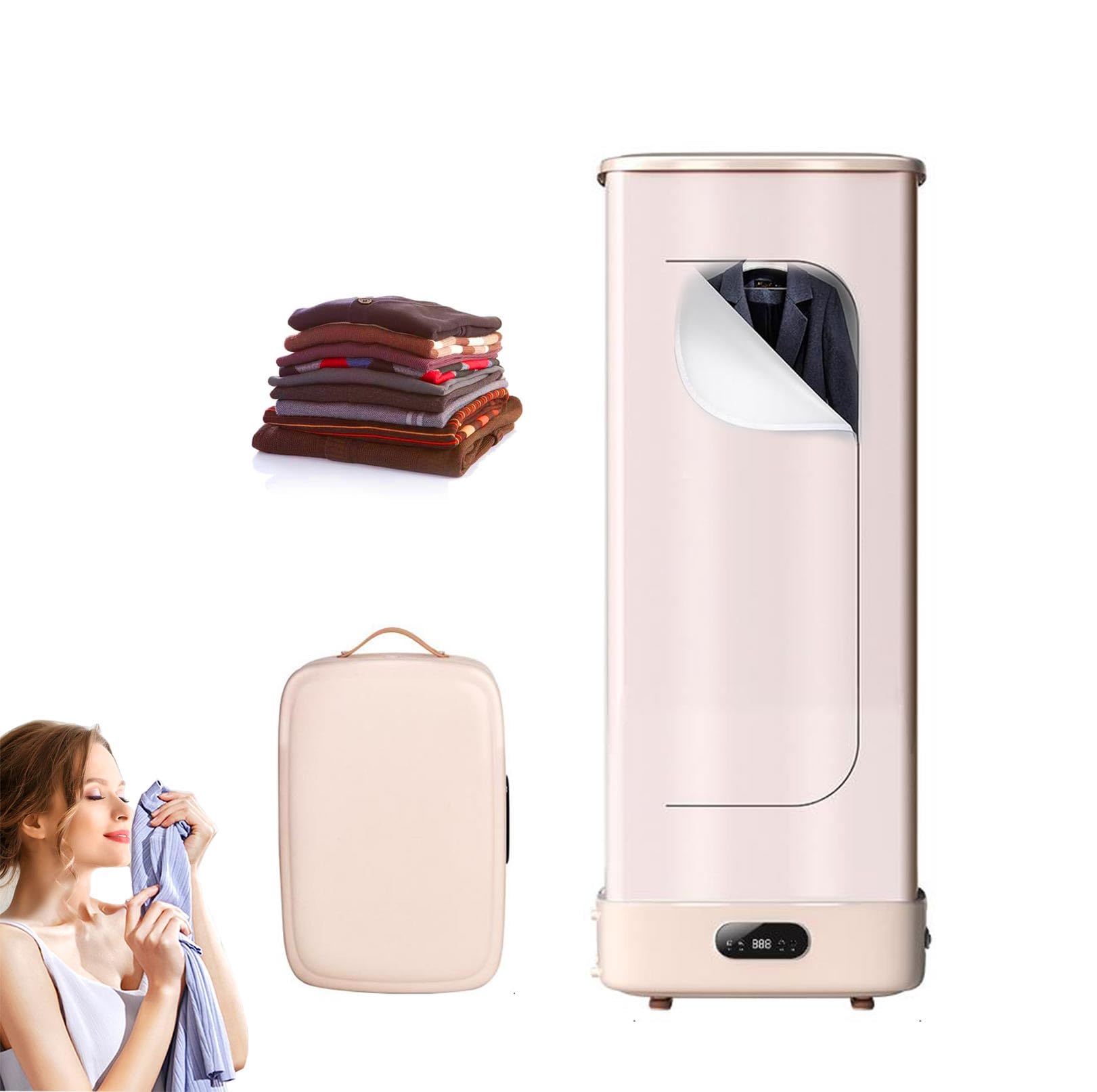 Asciugatrice elettrica portatile asciugatrice slim stendino di stenditura Design Pieghevole e Salvaspazio Facile da montare e spostare Capacità di Carico di 8 kg, per Appartamento e Casa