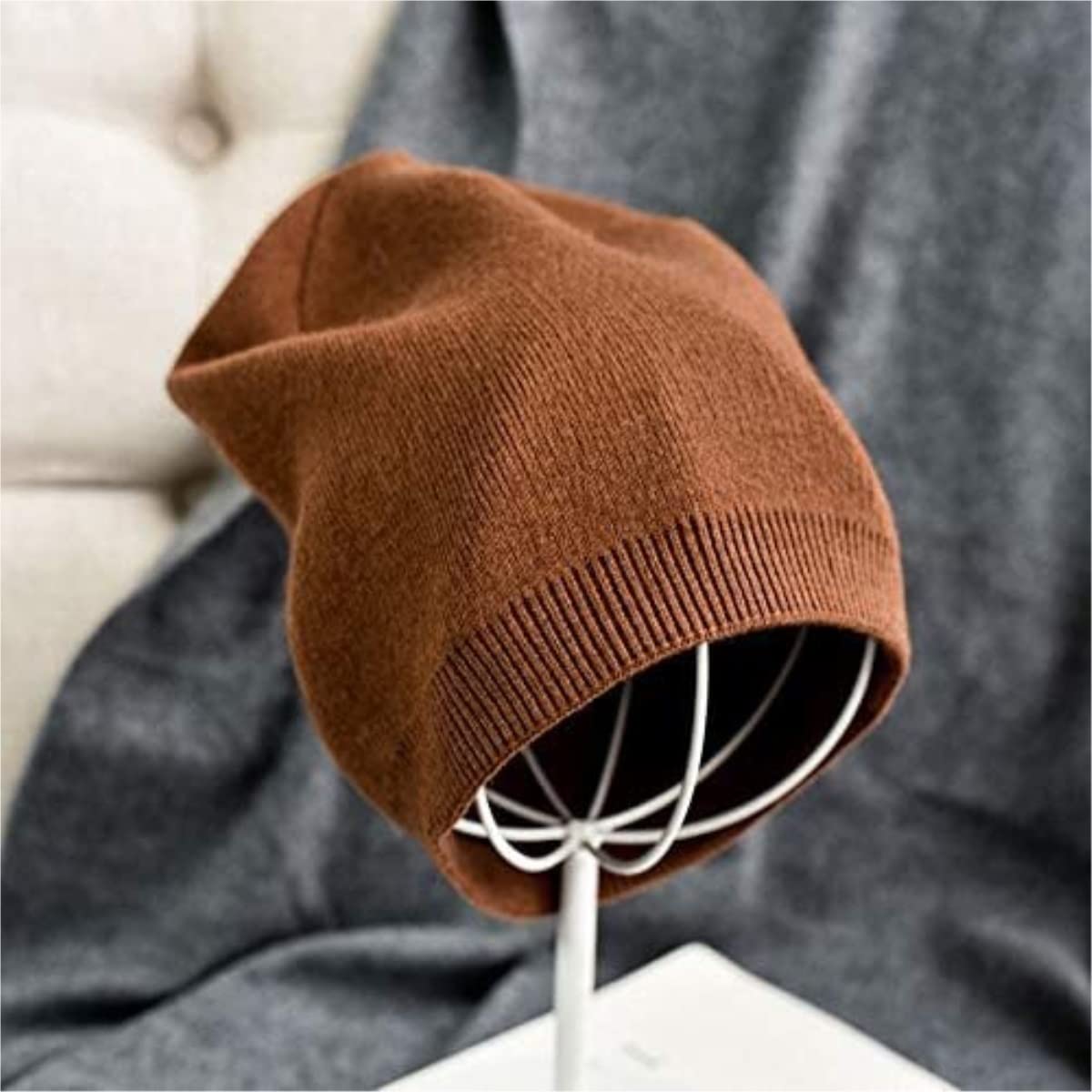 Chapeau d'hiver Bonnet pour Femme Crochet Chapeaux Bonnet, Bonnets Vintage Mignon Tricot Bonnet Chapeau Femmes Chaud Chapeau