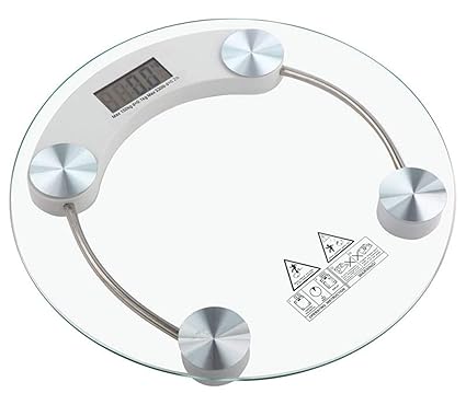 Generic Rw150 Glass Digital Round Weighing Scale - 150kg (White)