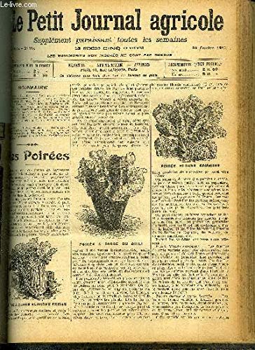 LE PETIT JOURNAL AGRICOLE N° 774 Les poirées - culture des chataigniers du japon et commun - le poiré - la luzerne - conservation des pommes de terre - utilisation des marcs de raisins etc.