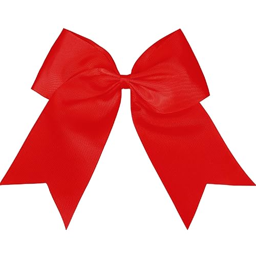 Pinzas de lazo para el pelo rojo, lazos grandes de 8 pulgadas, lazos rojos grandes para niñas y mujeres, lazos de animadora, lazos de equipo de