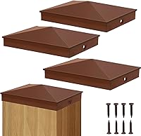 Vista 14 de Azdele Tapas Cubiertas de Aluminio Piramidal Resistente 4x6 para Postes de Madera Nominales 4x6 (Tamaño Real del Poste 3.5" x 5.5"), con Superficie