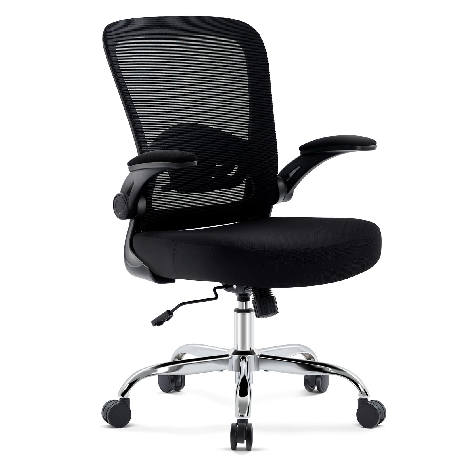 Morkprism Office Chair Ergonomic Mesh Desk Chair with Adjustable Lumbar Support Computer Chair with Flip-up Armrests Rolling Executive
