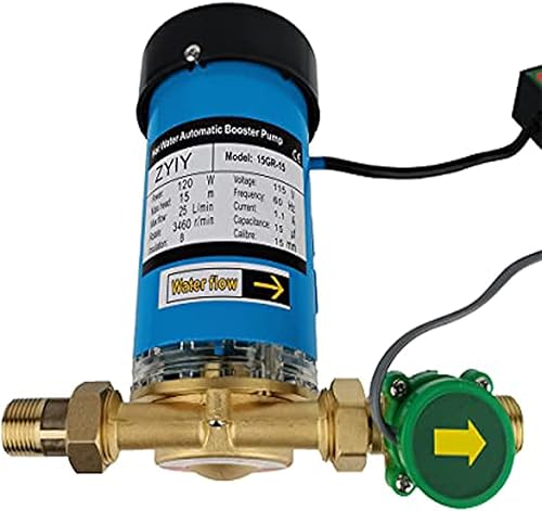 ZYIY Bomba de agua automática de 120 W para el hogar, 115 V 25 Lmin, tubería de agua de grifo demestic con interruptor automático de flujo, salida