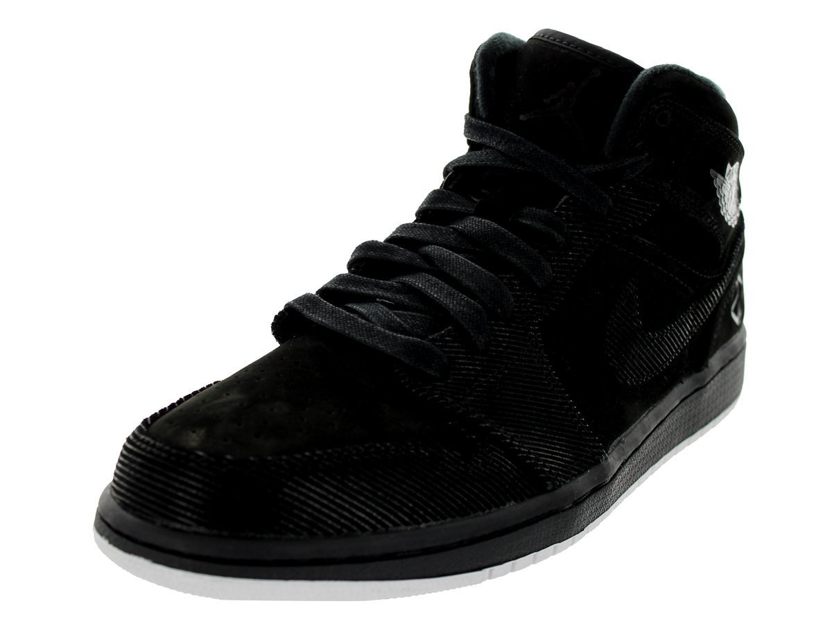 Jordan Nike Men's Air 1 Black/Black/Summit White Basketball Shoe