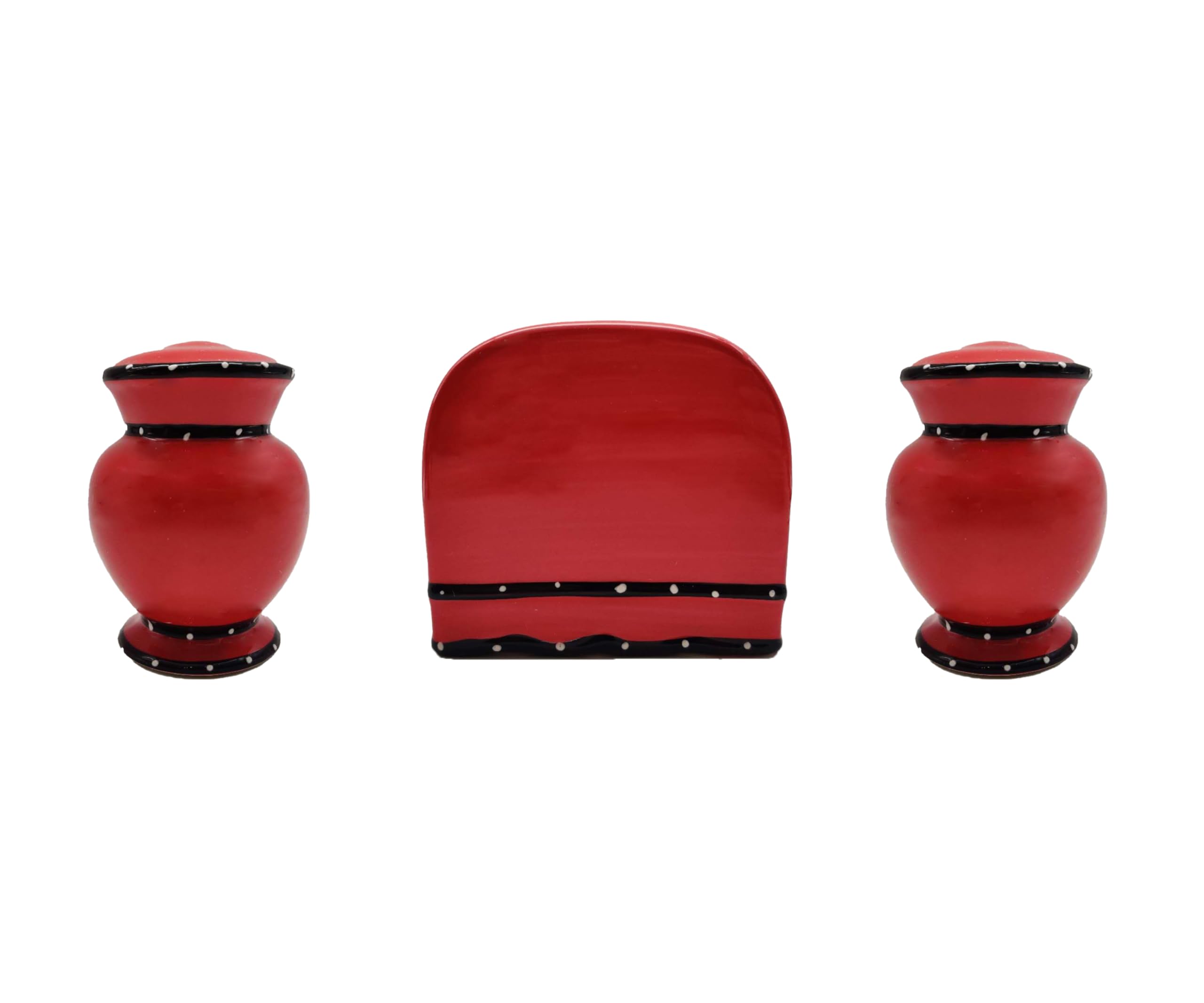 ACK Ruffle Salt Pepper and Napkin Holder Set