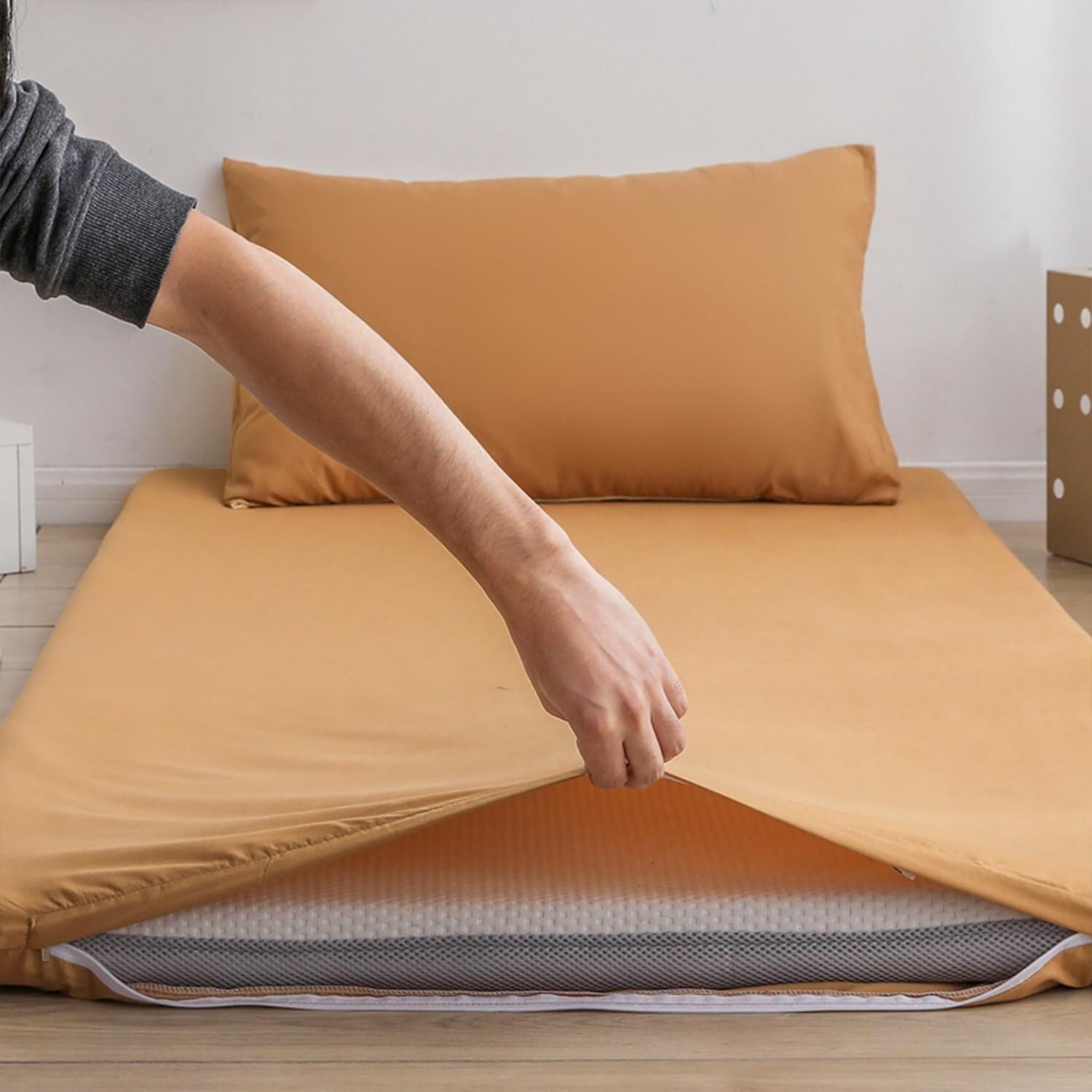 Zippered Mattress Protector - Waterproof and Dustproof Washable Cover, Fits 2-10cm Mattresses (Single/Double/Queen/King)