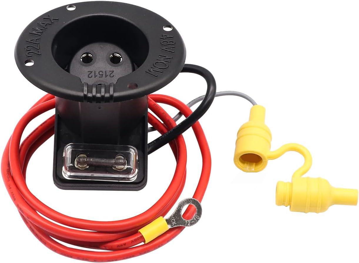 AFU 48V Golf Cart Charger Receptacle for Club Car DS Modes, Golf Cart Charging Port with Cord and Club Car Plug OEM 101828901 101802101