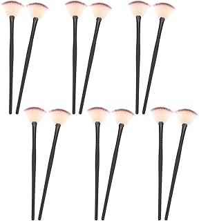 12Pcs Fan Shaped Face Mask Brushes Compact Da...