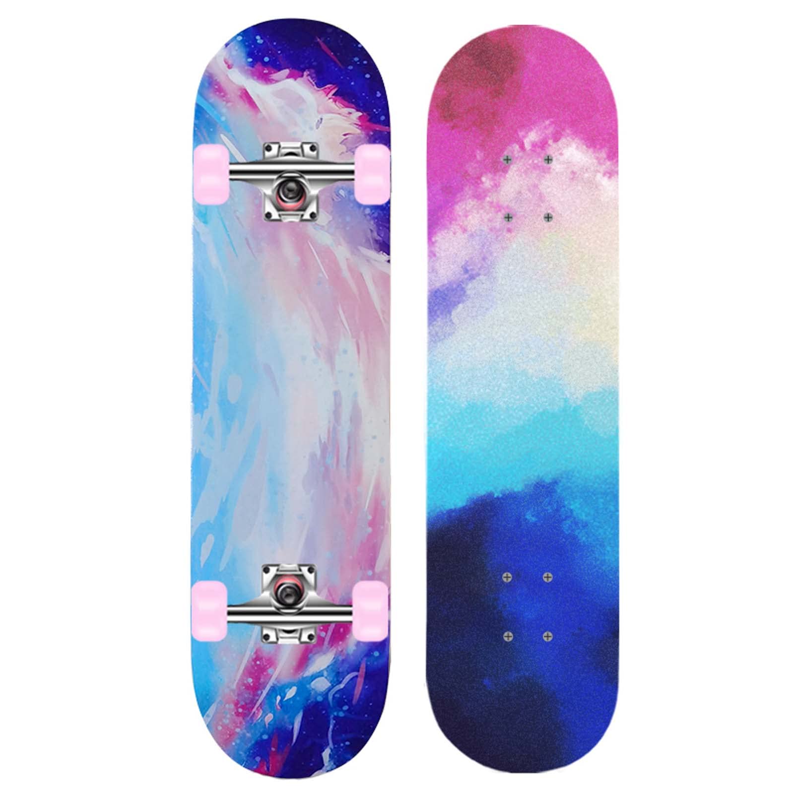31 Complete Pro Skateboard for Girls and Boys 7-Layer Natural Maple Double Kick Concave for Kids Teens Adults