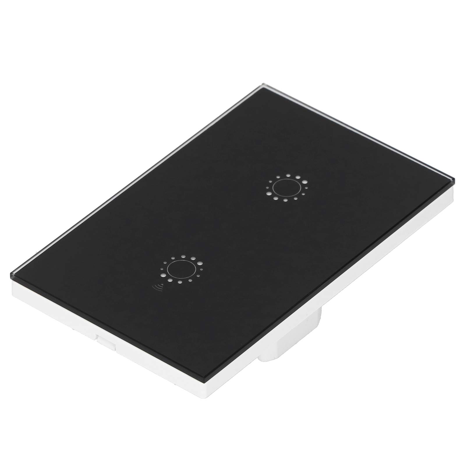 Inteligentny włącznik światła LED Wall Touch 2-krotny dla Alexa Inteligentna kontrola aplikacji głosowej AC 95-250 V (Czarna osłona 2-kierunkowa (2031008))