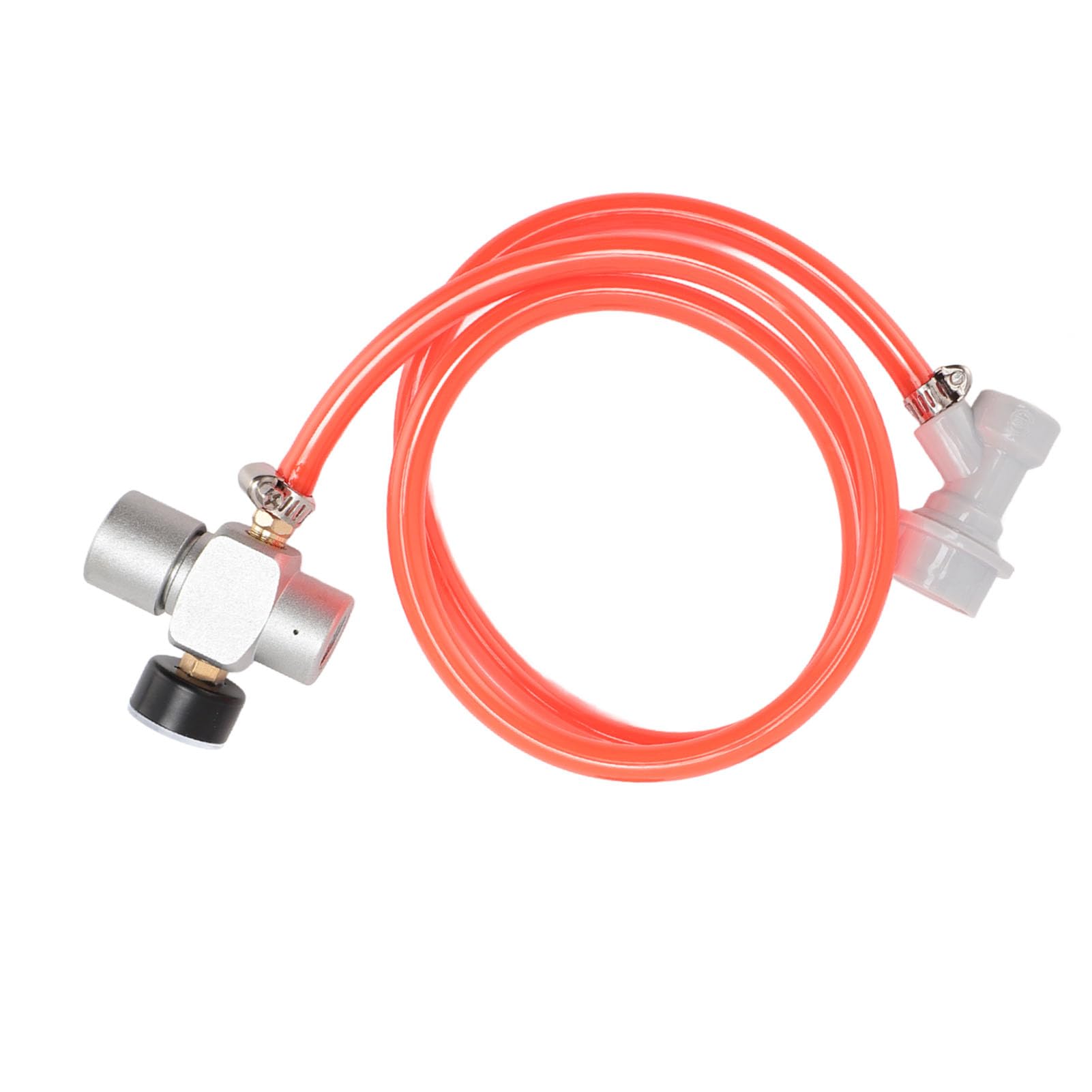 Regulator ciśnienia CO2 Mini Keg, automatyczny regulator ze stali nierdzewnej do piwa, kawy i napojów gazowanych, kompatybilny z systemami Homebrew Keg, zawiera czerwony wąż o