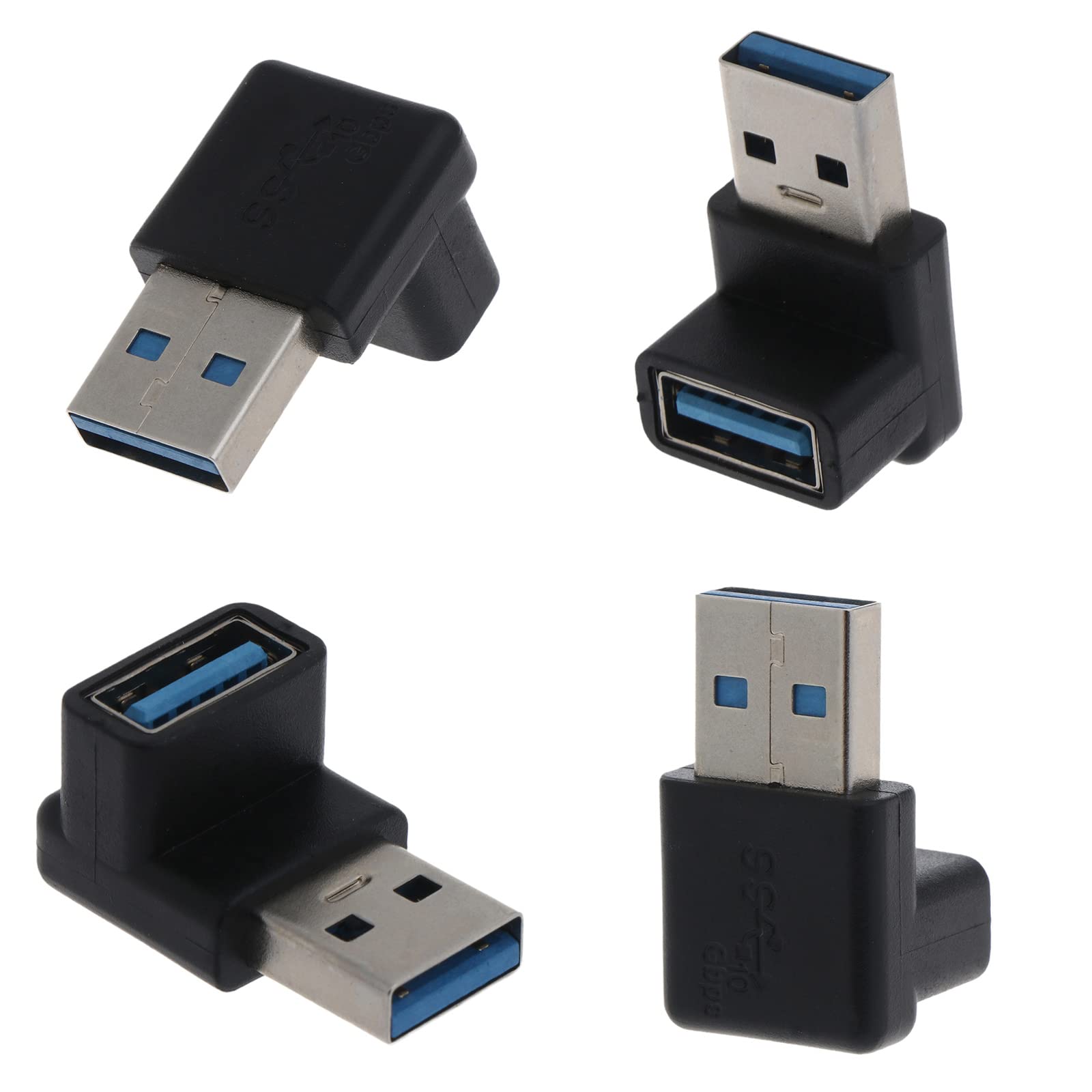 Adattatore USB 3.0 A 90° Angolato – Connettore Maschio-Femmina Verticale Per PC, Portatili E Dispositivi – Proteggi E Piega Il Cavo