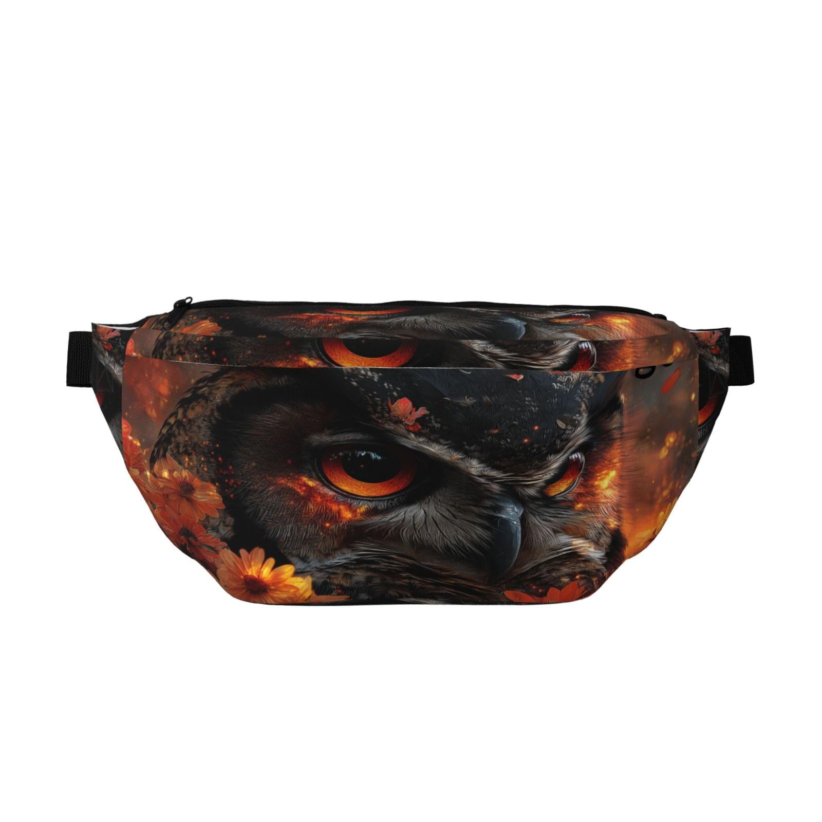 Floral Owl Fanny Pack For Women Man, Waist Belt Bag Crossbody For Sports Travel Hiking Running Jogging