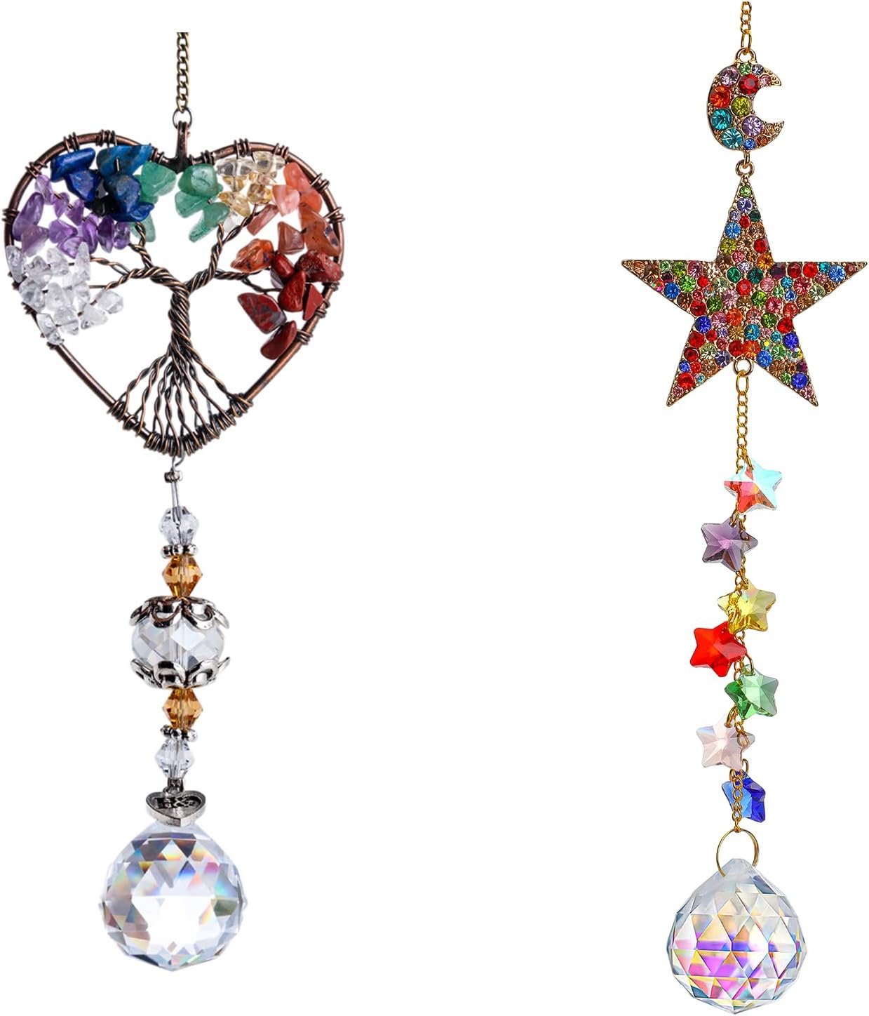 CARILLON A VENT,1PCS-Color 19--Attrape Soleil Ange En Cristal Arc En Ciel, Breloque De Voiture